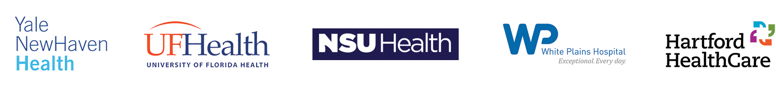 Yale New Haven Health, UF Health, NSU Health, White Plains Hospital, Hartford Healthcare